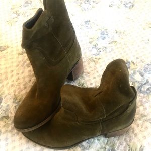 Suede Moss Green Bohemian Booties!